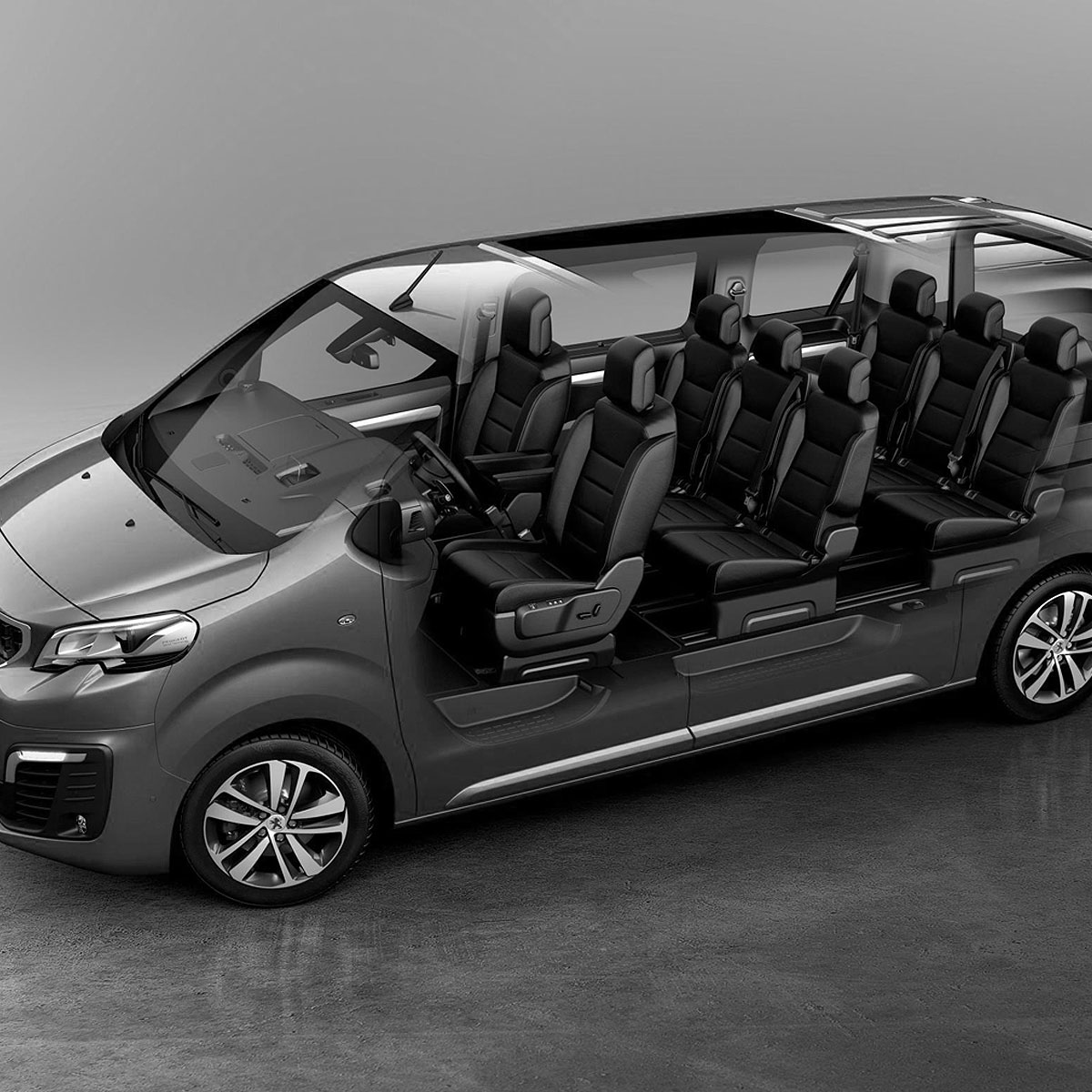 The E-Traveller has seating for up to 8 passengers