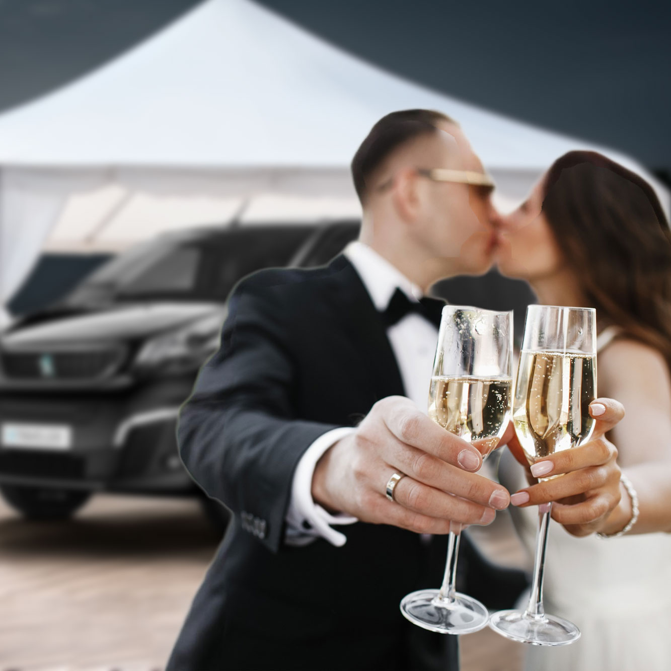 The Peugeot E-Traveller is the ideal minibus for wedding transport.