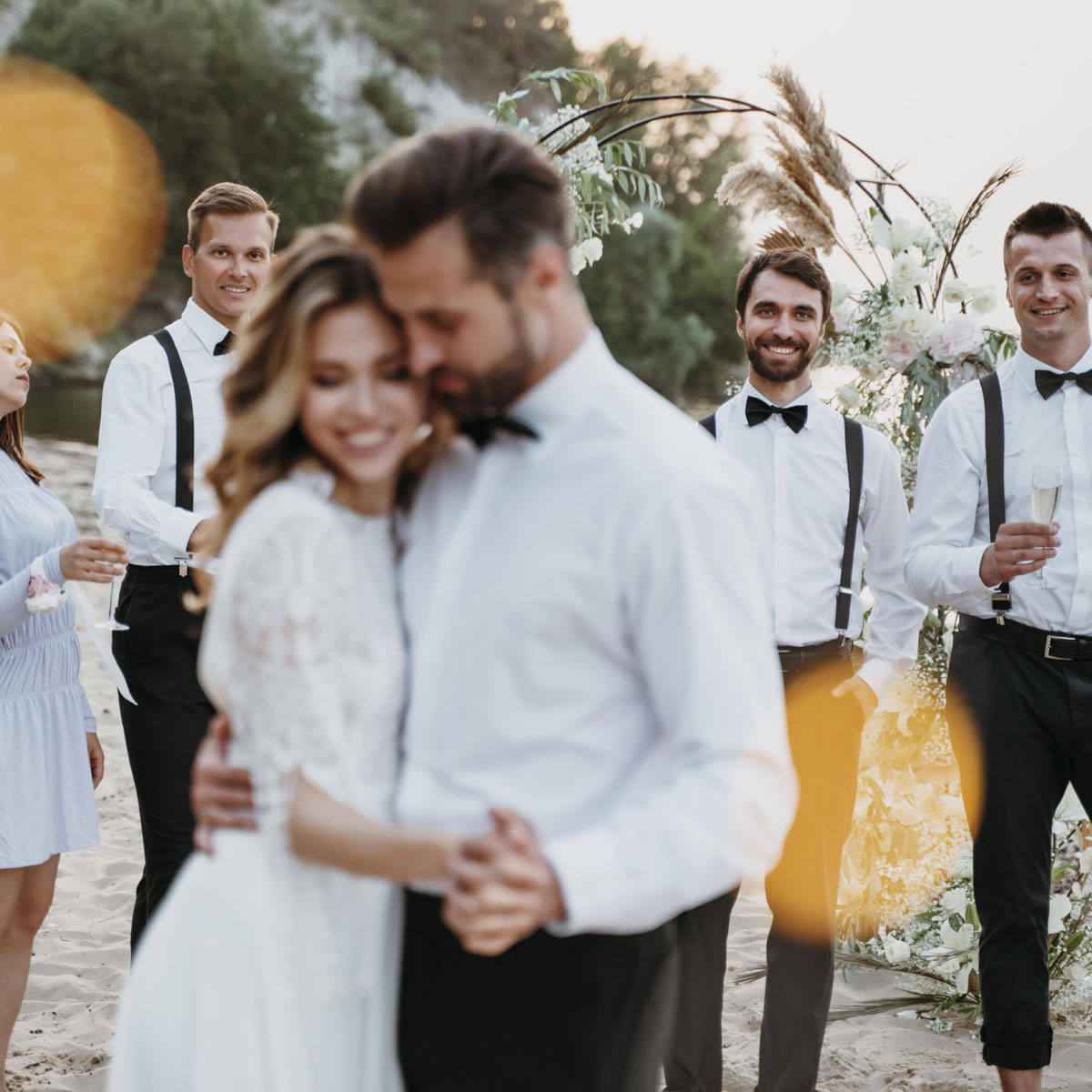wedding guests after being transported by K&H Travel
